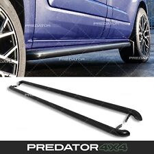 GLOSS BLACK STEEL SIDE BARS RAILS FOR FORD TRANSIT CUSTOM TOURNEO SWB VAN 2013+