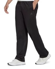ADIDAS Mens Primegreen Essential Warm Up Open Hem 3 Stripe Track Pants Black NWT