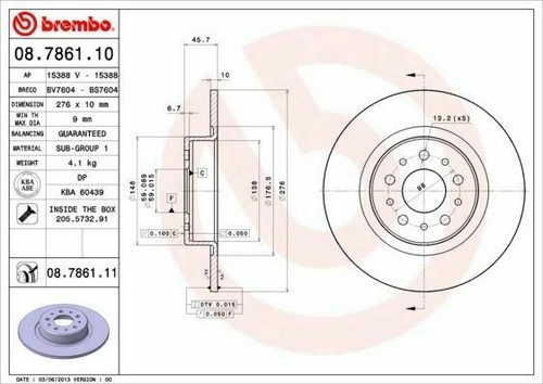 Pair brake discs brembo - of,