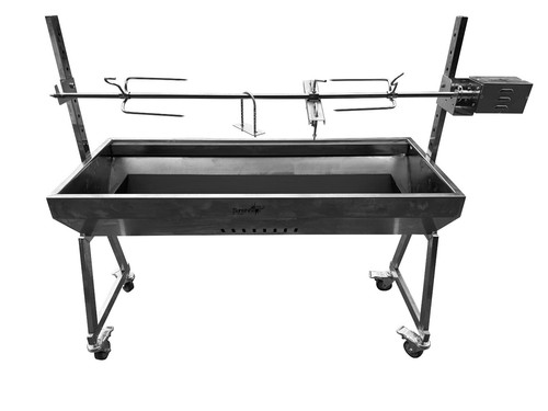 Charcoal rotisserie grill with - rotisserie,