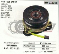 5215-130 Electromagnetic Clutch Warner Lawn Mower Snapper Ø 136Mm