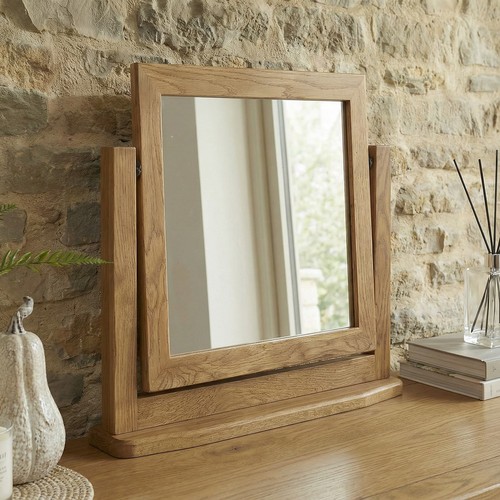 Rustic oak vanity mirror - vanity,