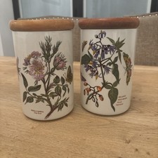 Portmeirion BOTANIC GARDEN Storage Jars 1972 Wooden Lid 990g 7" 18cm x 2