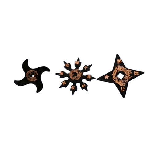 Rubber ninja stars set 3 - rubber,