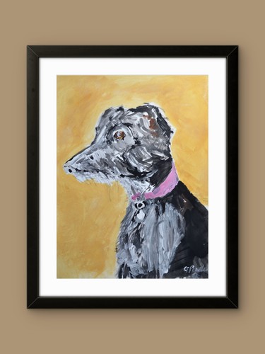 Bedlington terrier painting - bedlington,