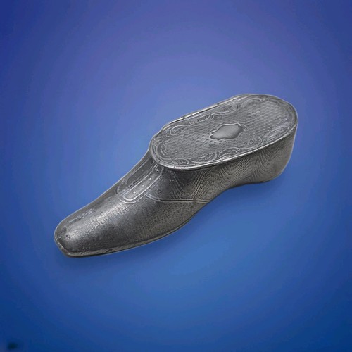 Victorian hinged shoe - shoe, pewter