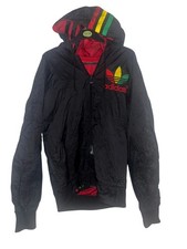Vintage Adidas Reversible Windbreaker Jacket Black/Red Reggae Rasta Look Large