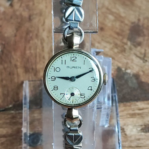 9ct gold buren watch - gold,
