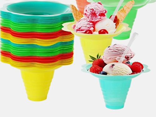 100 plastic ice cream - plastic, sundae