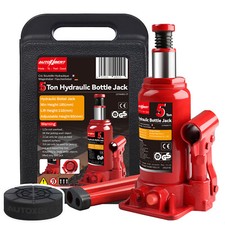 5 Ton Bottle Jack Car Auto Hydraulic Lifting Tool Carrying Case 6,000lb Jack Pad