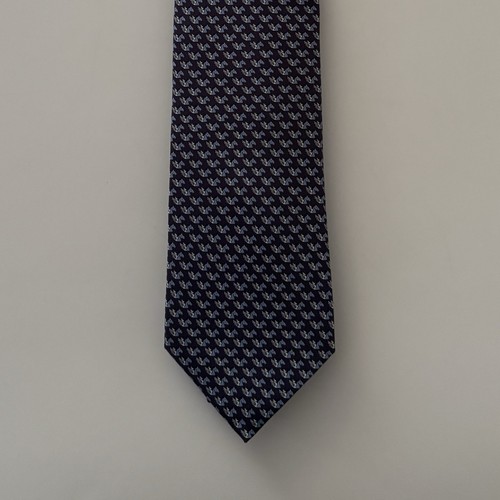 Hermès navy silk tie with - hermès,