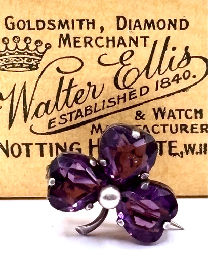 Antique silver amethyst paste - silver/amethyst,