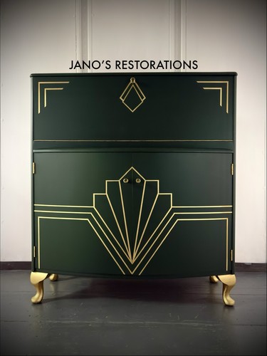 Art deco green gold - deco,