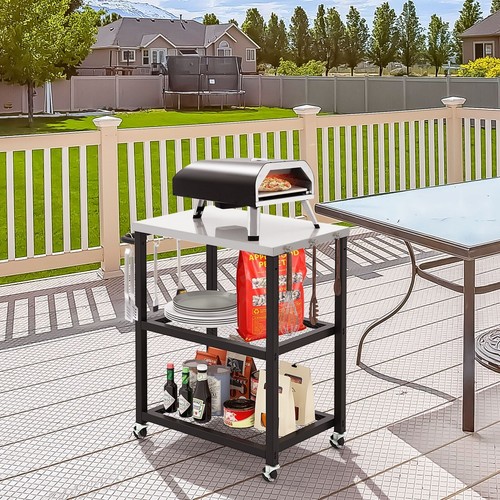 Top tier outdoor grill cart - 3-tier,
