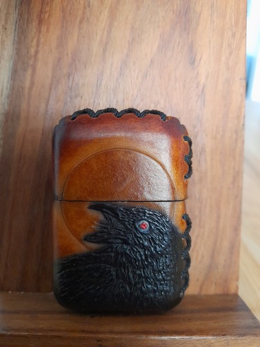 Zippo custom hand made leather