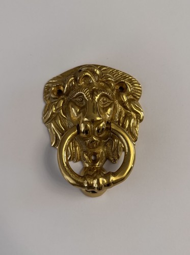 Brass lion head door - brass, knocker