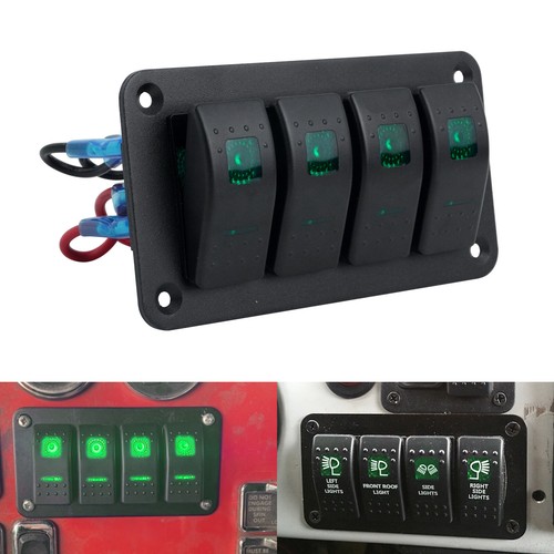 Gang green led light toggle - gang,