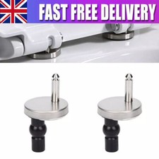 Pair of Quality Top Fix WC Toilet Seat Hinge Fittings Quick Release Hinges UK