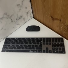 Apple A1843 A1657 Magic Numeric Keyboard & Mouse Set Space Grey/Black Good Cond