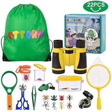 Uttora Outdoor Explorer Kit, 22 Pieces Kids Binoculars Set For Hiking, Adventure