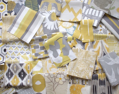 Curated 100g yellow fabric - yellow,