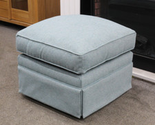 JOHN LEWIS PADSTOW FOOTSTOOL IN AQUA CLEAN MATILDA TEAL FABRIC (1213)