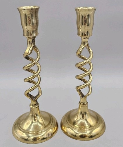 Vintage tall brass - brass, barley