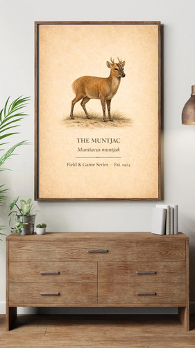 Muntjac deer sporting print - sporting,