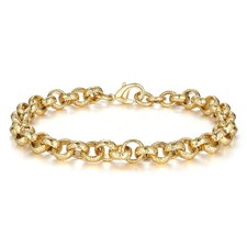 8mm Belcher Bracelet Gold GF