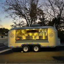 Cream Retro Food Truck Trailer | Mobile Catering Coffee Ice Cream Van