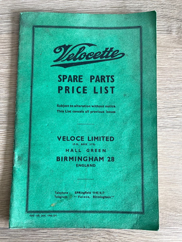 Velocette motorcycles spare - velocette,