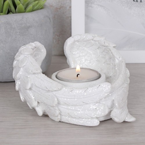 Glitter angel wing tea light - glitter,
