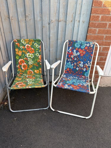 Pair vintage 1970s fabric - pair, of