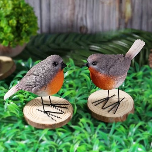 Pack robin bird statues - bird,