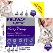 3 Pack 48ml Feliway Optimum Cat Enhanced Calming Pheromone 3×30 Days Refill Cat