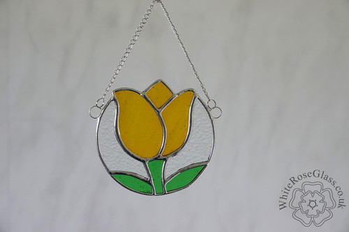 Stained glass tulip flower - glass,
