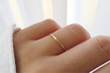 Hammmered Ring, 14k Gold Ring, Thin Gold Ring, Dainty Gold Ring, Stacking Ring