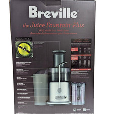 Breville Juice Fountain Plus JE98XL Low Heat Juicer Silver Whole Fruit Chute