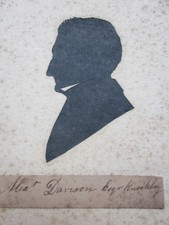 Antique C19th Cut Out Portrait Silhouette, Alexander Davison Esq Knockboy