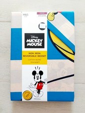 M&S Staynew Cotton Blend Disney Mickey Mouse Non Iron Reversible Bedset Single