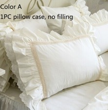 UK STOCK Lace Ruffle Cotton Pillow Case 48x74cm Pillowcase Bedding Fairy Cute