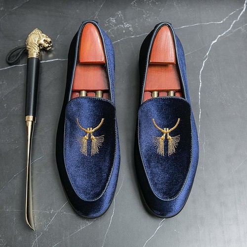 Men velvet loafers pull - men's, on