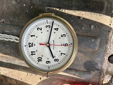 Modern Style Brass Metal Original Nautical Kelvin Hughes Quartz Round Wall Clock