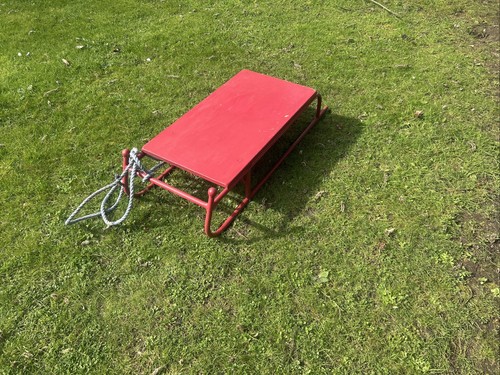 Vintage 1960s red wooden - wooden, &