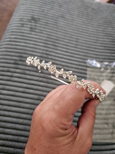 Silver crystal bridal tiara - silver,