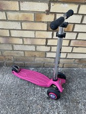 Maxi Micro Scooter 5-12 Years Three Wheeled Pink & Silver Adjustable