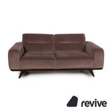 Natuzzi Audacia Fabric Sofa Braun Three-Seater Couch