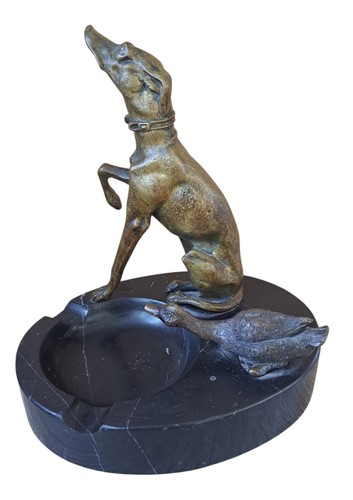 Art deco bronze greyhound - art,