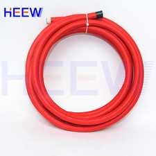 AN6 6AN AN -6 Nylon Stainless Braided Oil Fuel Line Hose NBR RED 3M/10FT