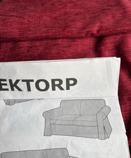 Ikea Ektorp 2 Seat Sofa Cover Red/Pink/Terracotta Custom Made Chenille Christmas